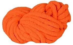 img 1 attached to Jumbo Soft Arm Knitting Crocheted Blanket Yarn with Orange Super Chunky Chenille, Ideal for Giant Knit Baby Blanket, Moms Gift, 250g