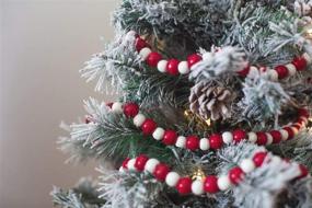 img 3 attached to 🎄 Rustic Shabby Chic Wood Bead Garland: Festive 9-Foot Christmas Tree Decoration