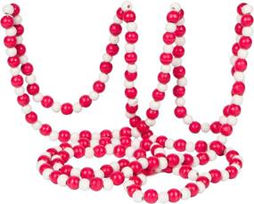 img 4 attached to 🎄 Rustic Shabby Chic Wood Bead Garland: Festive 9-Foot Christmas Tree Decoration