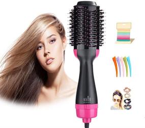 img 4 attached to 🔥 Стилизатор и объемизатор волос 3 в 1 One-Step Hair Dryer and Styler Volumizer: Vkbuou горячая щетка для волос, выпрямитель и завивальщик – все для идеального стайлинга с применением отрицательной ионной технологии для коротких, длинных, тонких и густых волос.