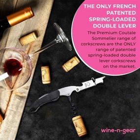 img 3 attached to 🍷 Coutale Sommelier Premium Waiters Corkscrew: French Patented Double Lever Wine Bottle Opener - Ideal Gift for Bartenders