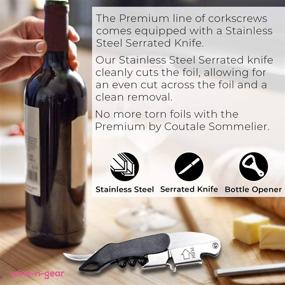 img 1 attached to 🍷 Coutale Sommelier Premium Waiters Corkscrew: French Patented Double Lever Wine Bottle Opener - Ideal Gift for Bartenders