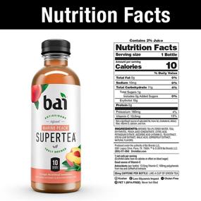 img 1 attached to Bai Iced Tea, Narino Peach: Antioxidant Infused Supertea, Crafted with Real Black Tea and White Tea, 18 Fluid Ounce Bottles, Pack of 12