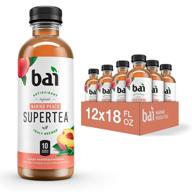 bai iced tea, narino peach: antioxidant infused supertea, crafted with real black tea and white tea, 18 fluid ounce bottles, pack of 12 logo