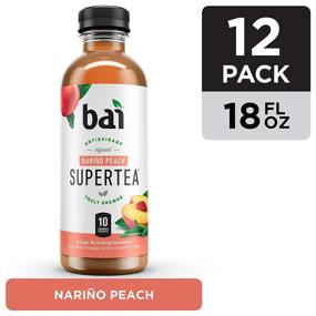 img 3 attached to Bai Iced Tea, Narino Peach: Antioxidant Infused Supertea, Crafted with Real Black Tea and White Tea, 18 Fluid Ounce Bottles, Pack of 12