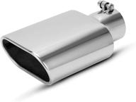 🚗 autosaver88 2.5 inch inlet stainless steel exhaust tip with chrome-plated finish - 2.5" inlet, 5.5"x3" outlet, 9" overall length tailpipe logo