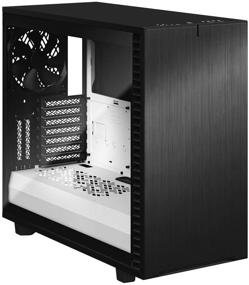 img 4 attached to Fractal Design Define 7 Black and White E-ATX Silent Modular Tempered Glass Window Mid Tower Computer Case, Made of Brushed Aluminum and Steel