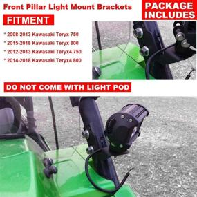 img 1 attached to 🔦 Kawasaki Teryx Teryx4 750 800 Front Side Pillar Roll Cage Light Pod Mounting Brackets - Compatible with 2008-2021