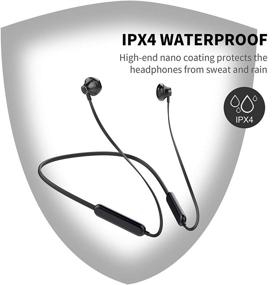 img 2 attached to Наушники MUBIAO Bluetooth Neckband V5.0 - легкие беспроводные спортивные наушники с микрофоном и 10-часовым временем работы, подходят для тренировок в зале, бега на улице и совместимы с iPhone, Samsung и Android (черного цвета).