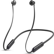 наушники mubiao bluetooth neckband v5.0 - легкие беспроводные спортивные наушники с микрофоном и 10-часовым временем работы, подходят для тренировок в зале, бега на улице и совместимы с iphone, samsung и android (черного цвета). логотип