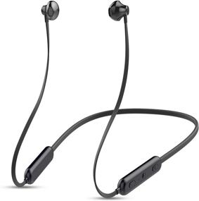 img 4 attached to Наушники MUBIAO Bluetooth Neckband V5.0 - легкие беспроводные спортивные наушники с микрофоном и 10-часовым временем работы, подходят для тренировок в зале, бега на улице и совместимы с iPhone, Samsung и Android (черного цвета).