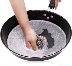 img 1 attached to Ralleyfun Cast Iron Cleaner 316L: Premium Stainless Steel Chainmail 🔗 Scrubber for Pre-Seasoned Pans, Skillets, Dutch Ovens, and Grills (8 INCH)