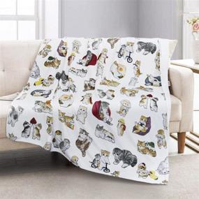 img 4 attached to Kids Cat Blanket: Cute Cat Life Theme Pattern Flannel Fuzzy Blanket | Super Soft and Warm Cozy Plush Throw for Boys and Girls | Sofa, Bed, or Couch Blanket | Perfect Kawaii Cat Lovers Gift | 50x60 Inch Size