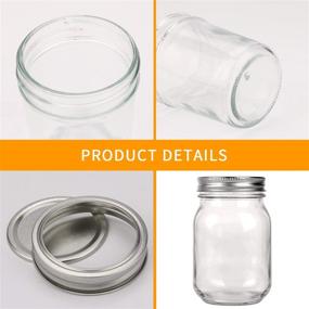 img 2 attached to 🍯 Premium Set of 15 Mason Jars with Airtight Lids - 16oz/500ml Clear Glass Jars for Jam, Honey, and Wedding/Shower Favors