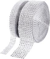 💎 2 rolls of suhome acrylic rhinestone diamond ribbon: 4 row 10 yard and 8 row 10 yard; ideal for wedding cakes, birthday decorations, baby shower events, arts and crafts projects; color: silver logo