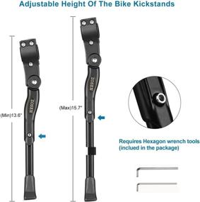 img 2 attached to 🚴 ZOSEN Bike Kickstand: Adjustable Bicycle Stand for 22 24 26 Inch and 700C Bicycles with 2 Hexagon Wrenches - Sturdy and Convenient!