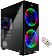 💻 nexigo stellar черный atx mid-tower игровой корпус для настольного компьютера, закаленные стеклянные панели 4-х сторон, предустановленные 200-мм светодиодные rgb-вентиляторы с пультом дистанционного управления, поддержка 360-мм жидкостного охлаждения. логотип