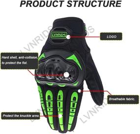 img 1 attached to 🧤 LVNRIDS Motorcycle Gloves with Touchscreen | Reliable Racing Gloves for Men and Women | Perfect for Motocross, BMX, ATV & MTB Riding | Cycling Green M