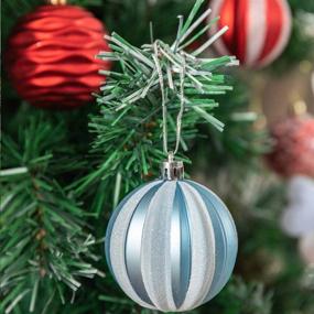 img 3 attached to TWBB Sparkling Shatterproof Christmas Ball Ornaments Set - 12 Green Glittering Decorative Hanging Ornaments for Christmas Tree