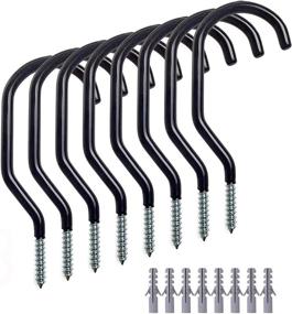 img 4 attached to Bike Storage Hook Rack: BetterJonny 8 Pack | Heavy Duty Bicycle 🚲 Hooks for Garage Wall & Ceiling | Hang Bikes, Garden Hose, Utility Tools