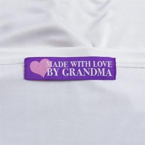 img 3 attached to Wunderlabel Grandma Nana Heart Crafting Fashion Woven Ribbon Ribbons Tag Clothing Sew Clothes Garment Fabric Material Embroidered Tags, Blue White Purple, 25 Labels - Made with Love