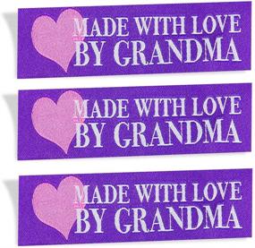 img 4 attached to Wunderlabel Grandma Nana Heart Crafting Fashion Woven Ribbon Ribbons Tag Clothing Sew Clothes Garment Fabric Material Embroidered Tags, Blue White Purple, 25 Labels - Made with Love