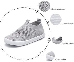 img 3 attached to 👟 Chiximaxu Kids Slip on Sneakers: Breathable Flat Shoes for Active Toddlers and Little Kids