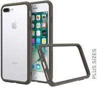 rhinoshield crashguard nx bumper: ultimate slim protective cover for iphone 8 plus / 7 plus - graphite - 11ft drop protection logo