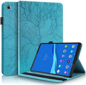 img 4 attached to Turquoise PU Leather Folio Stand Cover Shell with Pencil Holder and Card Slot for Lenovo Tab M10 FHD Plus (2nd Gen) TB-X606F / TB-X606X Tablet (2020)