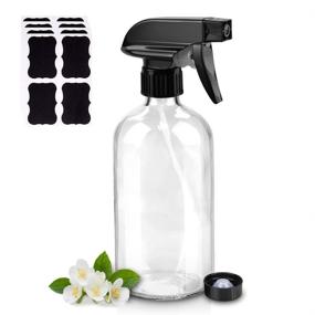 img 4 attached to 🌿 Clear Glass Spray Bottles with Adjustable Nozzle - 16oz Refillable Containers for Cleaning, Gardening, Aromatherapy, and more!