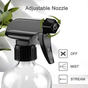 img 3 attached to 🌿 Clear Glass Spray Bottles with Adjustable Nozzle - 16oz Refillable Containers for Cleaning, Gardening, Aromatherapy, and more!