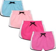 btween girls 4-piece summer shorts: 🩳 performance dolphin shorts with drawstring for active kids logo