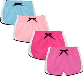 img 4 attached to BTween Girls 4-Piece Summer Shorts: 🩳 Performance Dolphin Shorts with Drawstring for Active Kids