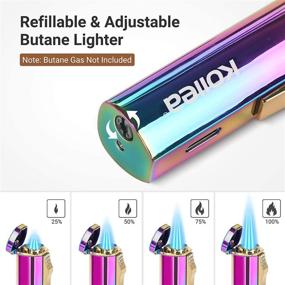 img 1 attached to 🔥 Kollea Torch Lighter - Triple Jet Windproof Refillable Butane Lighter, Rainbow Pocket Lighter with Adjustable Flame - Ideal Gift for Men on Birthday, Christmas (Butane Gas Excluded)
