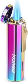 img 4 attached to 🔥 Kollea Torch Lighter - Triple Jet Windproof Refillable Butane Lighter, Rainbow Pocket Lighter with Adjustable Flame - Ideal Gift for Men on Birthday, Christmas (Butane Gas Excluded)