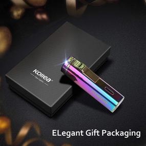 img 2 attached to 🔥 Kollea Torch Lighter - Triple Jet Windproof Refillable Butane Lighter, Rainbow Pocket Lighter with Adjustable Flame - Ideal Gift for Men on Birthday, Christmas (Butane Gas Excluded)