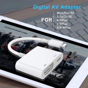 img 2 attached to 🍎 [Apple MFi Certified] Lightning to HDMI Adapter: High-Quality 1080P Digital AV Audio Adapter with Charging Port - Perfect for iPhone, iPad, iPod - 4K HDMI Sync Screen Converter for HDTV/Monitor/Projector