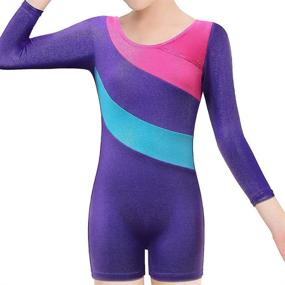 img 4 attached to 🤸 BAOHULU Sparkle Stripes Gymnastics Leotard - Toddler Tank Biketard, One Piece Suit for Girls