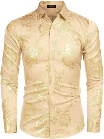 img 3 attached to Exquisite COOFANDY Luxury Printed Shirts for Fashionable Men