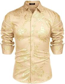 img 4 attached to Exquisite COOFANDY Luxury Printed Shirts for Fashionable Men