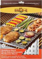 🔥 mr. bar-b-q 06039y dual sided reusable bbq sheet - commercial grade stainless steel - user-friendly grilling accessories - ideal for messy grids - excellent for delicate foods - 12 x 18 inches logo