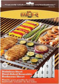 img 3 attached to 🔥 Mr. Bar-B-Q 06039Y Dual Sided Reusable BBQ Sheet - Commercial Grade Stainless Steel - User-Friendly Grilling Accessories - Ideal for Messy Grids - Excellent for Delicate Foods - 12 x 18 Inches