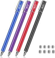 🖊️ bargains depot 5mm high-sensitivity fiber tip capacitive stylus dual-tip universal touchscreen pen for tablets & cell phones with 8 extra replaceable fiber tips (set of 4, black/blue/purple/red) logo