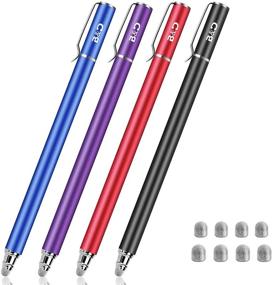img 4 attached to 🖊️ Bargains Depot 5mm High-Sensitivity Fiber Tip Capacitive Stylus Dual-tip Universal Touchscreen Pen for Tablets & Cell Phones with 8 Extra Replaceable Fiber Tips (Set of 4, Black/Blue/Purple/Red)