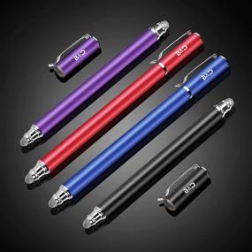 img 3 attached to 🖊️ Bargains Depot 5mm High-Sensitivity Fiber Tip Capacitive Stylus Dual-tip Universal Touchscreen Pen for Tablets & Cell Phones with 8 Extra Replaceable Fiber Tips (Set of 4, Black/Blue/Purple/Red)