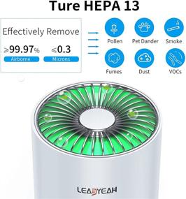 img 2 attached to 🚗 Leadyeah Car Air Purifier: HEPA Filter, USB Type-C Supply, Mini Portable for Smoke, Pet Dander, Dust - Car, Bedroom, Office Use (No Battery)