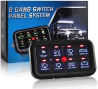 🚗 partol 8 gang switch panel: universal circuit control box with touch panel switches - ideal for truck, atv, utv, boat, marine, suv - blue backlit led system logo