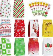 deck the halls with christmas goody bags and festive holiday stickers logo