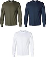 gildan cotton sleeve t shirt 3 pack: premium quality and exceptional value for your wardrobe essentials logo