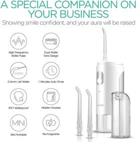 img 3 attached to 🚿 VOYOR Cordless Water Flosser with Double Detachable Water Tanks: Portable & Rechargeable for Teeth, Braces, Bridges - WF500